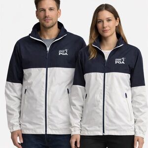 Polo Golf PGA Tour Men's Windbreaker in Navy and White